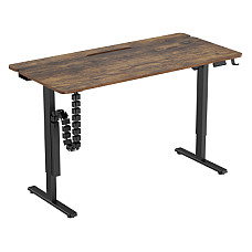 Комп'ютерний стіл OfficePro з електрорегулюванням висоти 1500 x 720 мм Dark Wood/Black (ODE1575DW)