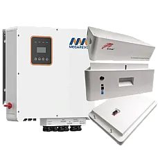 Система безперебійного живлення трифазна (Ritar LFP51.2V100Ah-HV-5 шт + СК до АКБ + інв. Megarevo R12KH3-P + підставка до АКБ б/к)