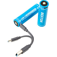 Акумулятор Beston USB Type-C 18650, 3.7V 2500mAh, Li-Ion, 2 шт (AA620371) (1788985)