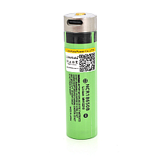 Акумулятор 18650 Li-Ion LiitoKala Lii-34B-USB, 3400mAh, з microUSB портом, 3.7V (2.75-4.2V), Green, PVC BOX (1625090)