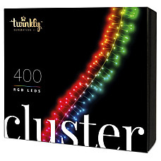 Гірлянда Twinkly Smart LED Cluster RGB, 400, BT+WiFi, Gen II, IP44 кабель чо (TWC400STP-BEU)