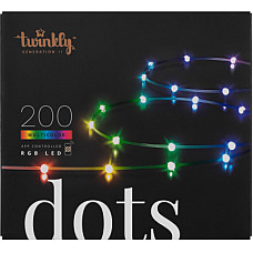 Гірлянда Twinkly Smart LED Dots Lights RGB 200 Gen II, IP44, 10м, прозорий (TWD200STP-BEU)