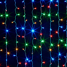 Гірлянда 560LED (Водоспад) Red / Green / Blue / Yellow 8 режимів 3 * 3метра прозора ізоляція BOX (1786029)