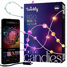 Гірлянда Twinkly mart LED, Strings USB 100 Pearl-shaped RGB LEDs, Green Wire, USB-C 6м (TWKP100RGB-G