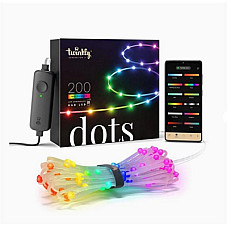 Гірлянда Twinkly Smart LED Dots 200 RGB LED Lights String, Clear Wire, Plug, IP44 10м (TWD200STP-TEU