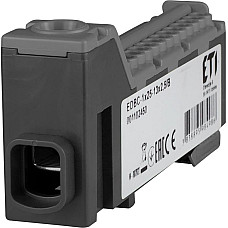 Блок розподільчий ETI, EDBC-1x25-13x2,5/B (63A, 1000V AC/1500V DC, IN: 1x25, OUT: 13x2,5; чорний) (1102450) (1638043)