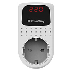 Реле напруги ColorWay (16A/3680W) 150V-210V/230V-280V, DS2, 1 розетка