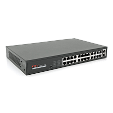 Комутатор 24х портовий PoE ONV-H1024PLS 24 порти РоЕ 100 Мбіт + 2 Uplink 1000 Мбіт, до 250м, IEEE802.3af/at, загальна потужність 200Вт (1718007)