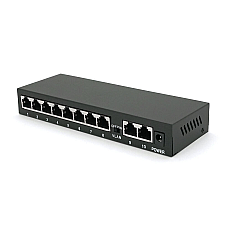 POE комутатор Merlion 8 POE 10/100 + 2 RJ45 10/100 зовнішній блок живлення 52V 1,85A (1717988)