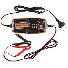 Зарядний пристрій для автомобільного акумулятора Neo Tools 2А/35Вт, 4-60Ач, для кислотних/AGM/GEL (11-890)