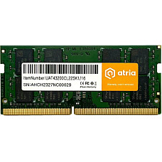 Модуль пам'яті для ноутбука SoDIMM DDR4 16GB 3200 MHz ATRIA (UAT43200CL22SK1/16)