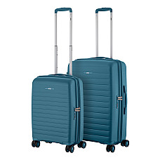 Набір валіз 2E, Aero, поліпропілен, (M+S), TSA, 4 колеса, EXP, синій (2E-SPP-AERO-SET2-TB)