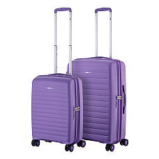 Набір валіз 2E, Aero, поліпропілен, (M+S), TSA, 4 колеса, EXP, лавандовий (2E-SPP-AERO-SET2-LV)