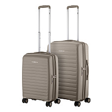 Набір валіз 2E, Aero, поліпропілен, (M+S), TSA, 4 колеса, EXP, сіро-коричневий (2E-SPP-AERO-SET2-TP)