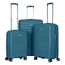 Набір валіз 2E, Aero, поліпропілен, (L+M+S), TSA, 4 колеса, EXP, синій (2E-SPP-AERO-SET3-TB)