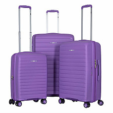 Набір валіз 2E, Aero, поліпропілен, (L+M+S), TSA, 4 колеса, EXP, лавандовий (2E-SPP-AERO-SET3-LV)