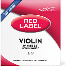 Струни для скрипки D'Addario Super Sensitive 2105 Red Label Violin String Set - 3/4 Size (2105 3/4)