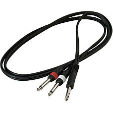 Інсертний кабель RockCable Patch Cable - TRS Jack to 2 x TS Jack (1.5m) (RCL 20922 D4)