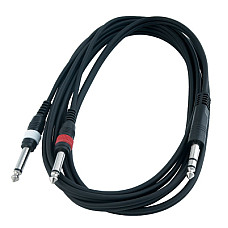 Інсертний кабель RockCable Patch Cable - TRS Jack to 2 x TS Jack (1.5m) (RCL 20922 D4)