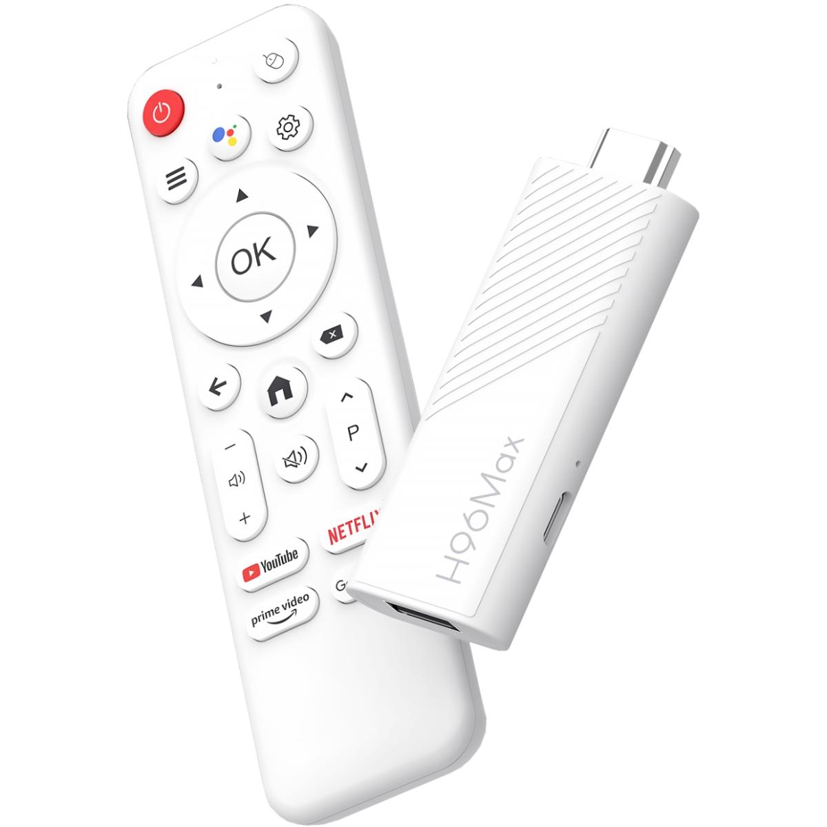 TV Медіаплеєр H96 MAX H313 TV Stick 2/16Gb/ Allwinner H313/ Android 14/ WiFi 2.4G+5G/білий (H313_TV_STICK)