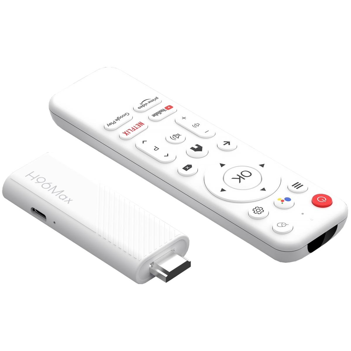 TV Медіаплеєр H96 MAX H313 TV Stick 2/16Gb/ Allwinner H313/ Android 14/ WiFi 2.4G+5G/білий (H313_TV_STICK)