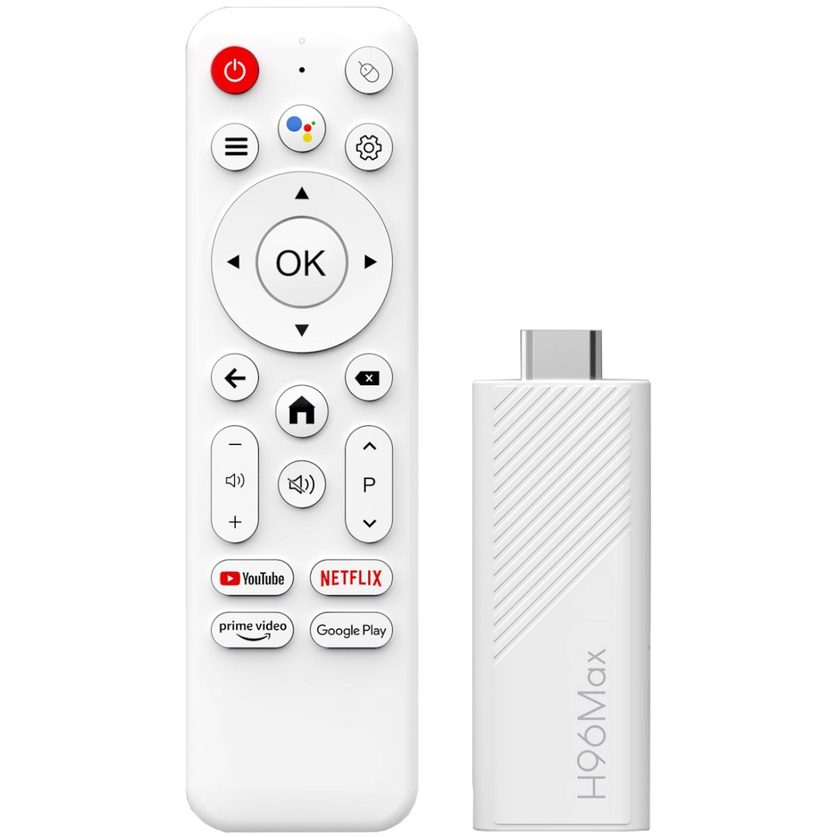 TV Медіаплеєр H96 MAX H313 TV Stick 2/16Gb/ Allwinner H313/ Android 14/ WiFi 2.4G+5G/білий (H313_TV_STICK)