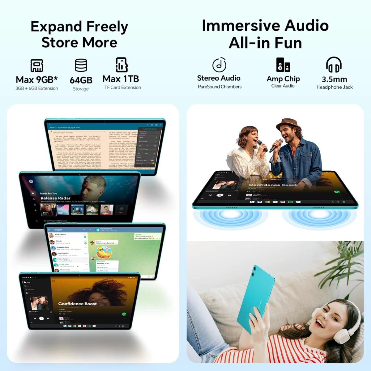 Планшет Teclast P33 KIT 10.1” HD+ / 3GB / 64GB / A333 / 6000mAh / WIFI / 5+2Mp / Metal / Blue (P33_KIT)