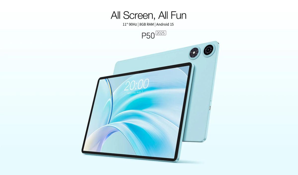 Планшет Teclast P50 (2025) 8/128GB 4G Sky Blue (6940709687550)