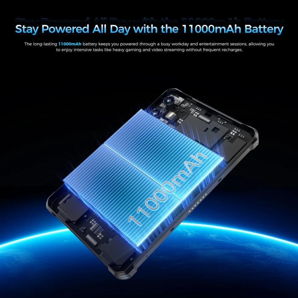 Планшет Oukitel RT3plus 8” HD / 4GB/128GB / G81 / 11000mAh / 16+8Мп / IP69K / LTE Black (RT3Plus_Black)