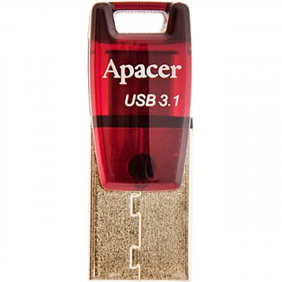 USB флеш накопичувач Apacer 32GB AH180 Red Type-C Dual USB 3.1 (AP32GAH180R-1) (1386142)