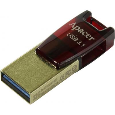 USB флеш накопичувач Apacer 32GB AH180 Red Type-C Dual USB 3.1 (AP32GAH180R-1) (1386142)