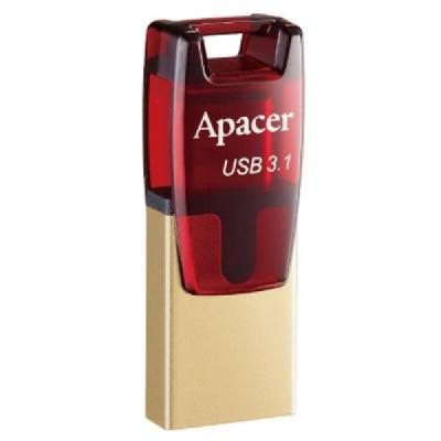 USB флеш накопичувач Apacer 32GB AH180 Red Type-C Dual USB 3.1 (AP32GAH180R-1) (1386142)