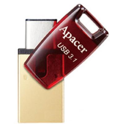 USB флеш накопичувач Apacer 32GB AH180 Red Type-C Dual USB 3.1 (AP32GAH180R-1) (1386142)