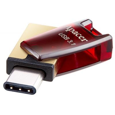 USB флеш накопичувач Apacer 64GB AH180 Red Type-C Dual USB 3.1 (AP64GAH180R-1) (1386667)