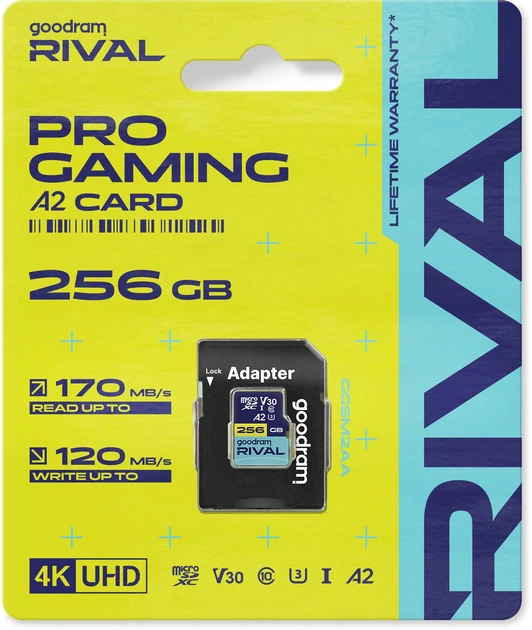 Карта пам`яті MicroSDXC 256GB UHS-I/U3 Class 10 Goodram + SD-adapter R170/W120MB/s + SD-adapter (GGSM2AA-2560R12)