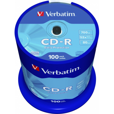 Диск CD Verbatim CD-R 700Mb 52x Cake box 100шт Extra (43411)