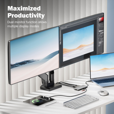 Док-станція Digitus DA-70915 (USB-C PD 100W/USB3.2х2/USB-C/RJ45/SD/MicroSD/2хHDMI)