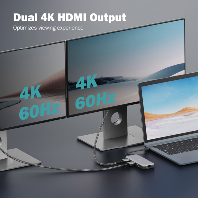 Док-станція Digitus DA-70915 (USB-C PD 100W/USB3.2х2/USB-C/RJ45/SD/MicroSD/2хHDMI)