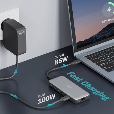 Док-станція Digitus DA-70915 (USB-C PD 100W/USB3.2х2/USB-C/RJ45/SD/MicroSD/2хHDMI)