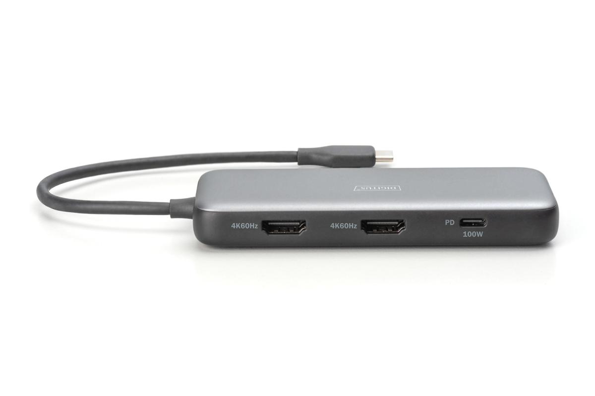 Док-станція Digitus DA-70915 (USB-C PD 100W/USB3.2х2/USB-C/RJ45/SD/MicroSD/2хHDMI)