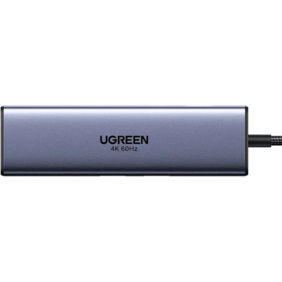 Док-станція USB3.0 Type-C --> USB-Ax2, 3.0/ 1xUSB-C 3.0/ DP4K60Hz/RJ45/ PD 100W CM512 сіра UGREEN (75643)