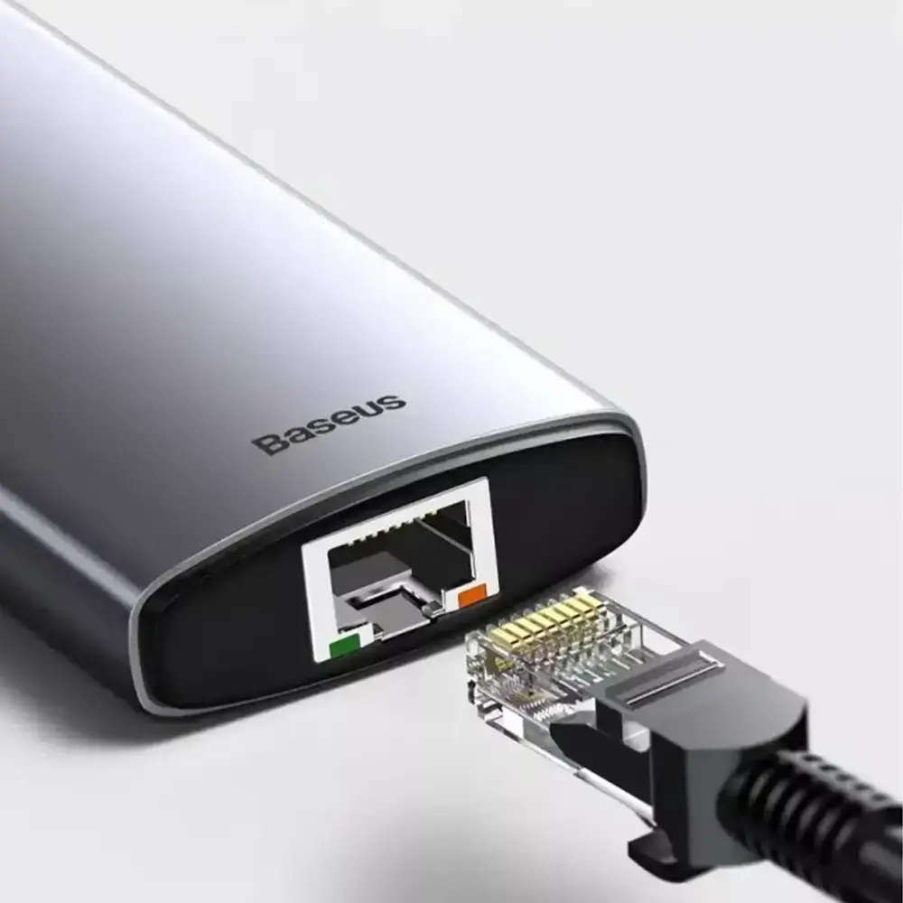 USB-Hub Baseus Metal Gleam Series 6-in-1 Multifunctional （Type-C to HDMI*1+USB3.0*3+PD*1+RJ45*1) (1500927)