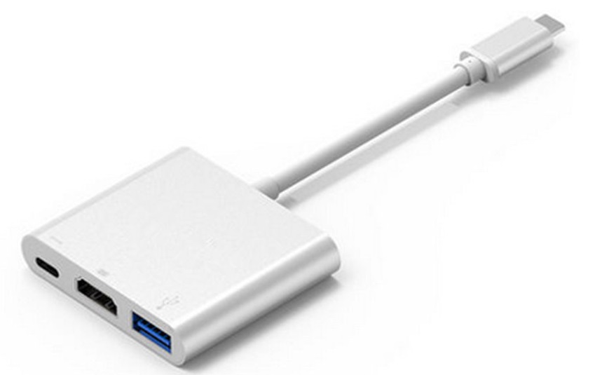 Док-станція USB3.1 Type-C --> HDMI/USB3.0/Type-C (F), кабель 0.1м, OEM (S0733)