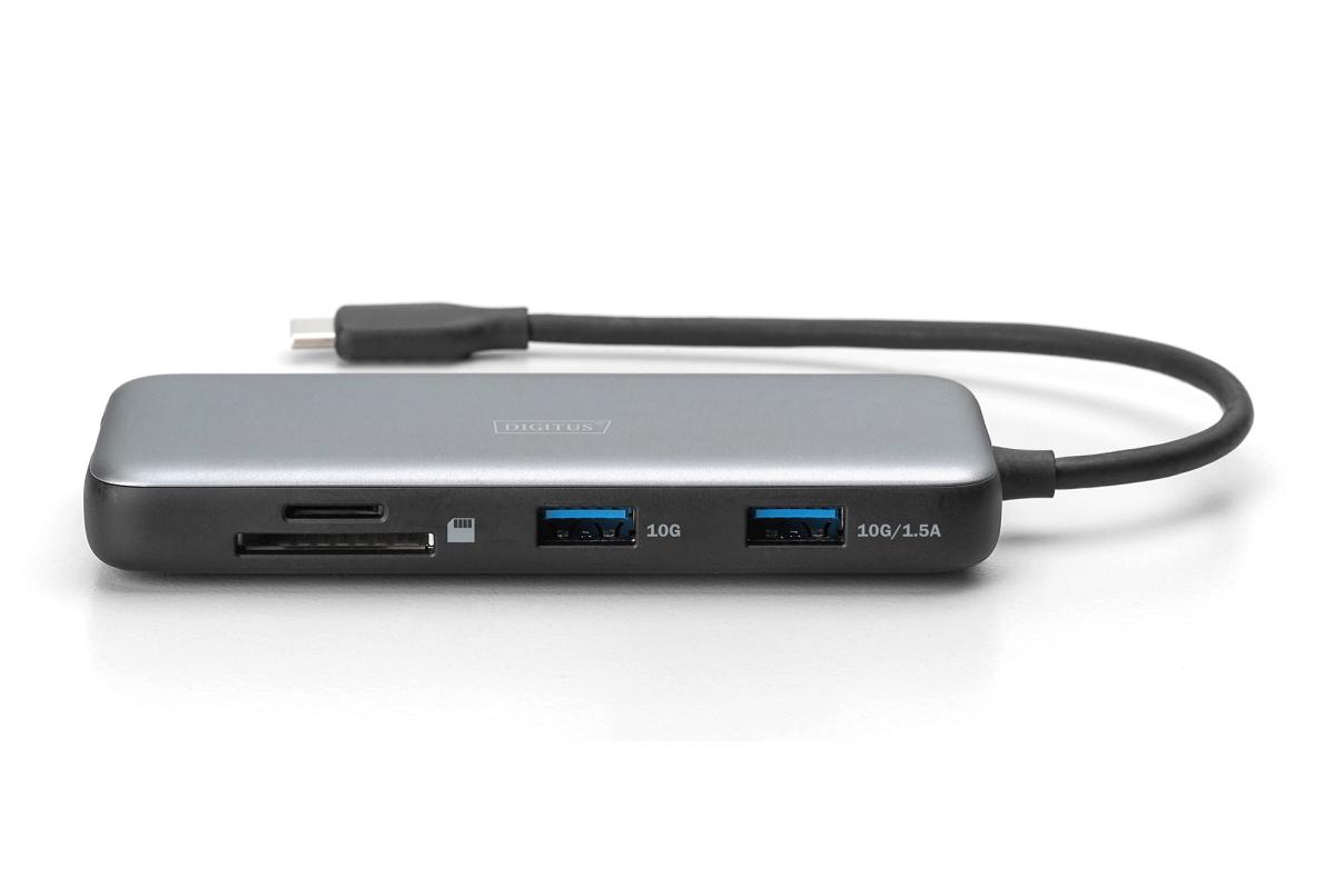 Док-станція Digitus USB-C PD 100W/USB3.2х2/USB-C/RJ45/SD/MicroSD/HDMI (DA-70914)