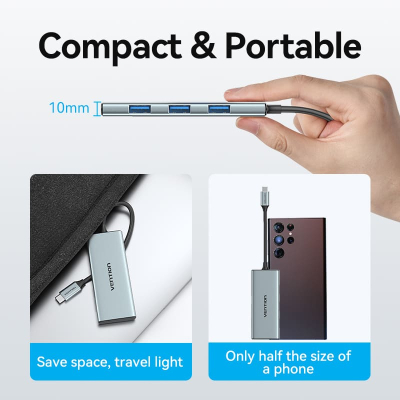 Концентратор VENTION USB 3.1 Type-C to HDMI/USB 3.0x3/SD/TF/PD 100W 7-in-1 (TOPHB)