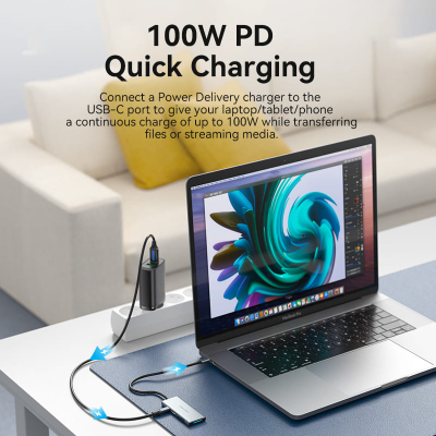 Концентратор VENTION USB 3.1 Type-C to HDMI/USB 3.0x3/SD/TF/PD 100W 7-in-1 (TOPHB)
