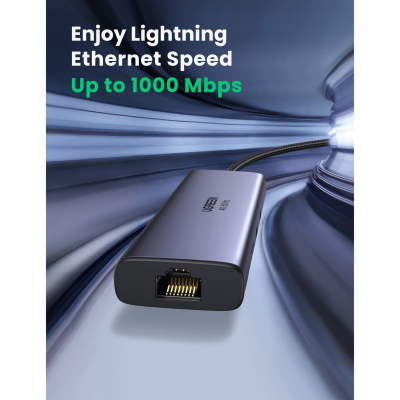 Концентратор Ugreen USB3.1 Type-C to HDMI/USB 3.0x2/RJ45/SD/TF/PD 100W CM512 (60515)