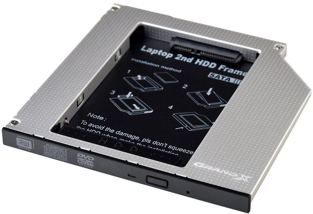 Фрейм-перехідник Grand-X HDD 2.5'' to notebook 9.5 mm ODD SATA3 (HDC-26)
