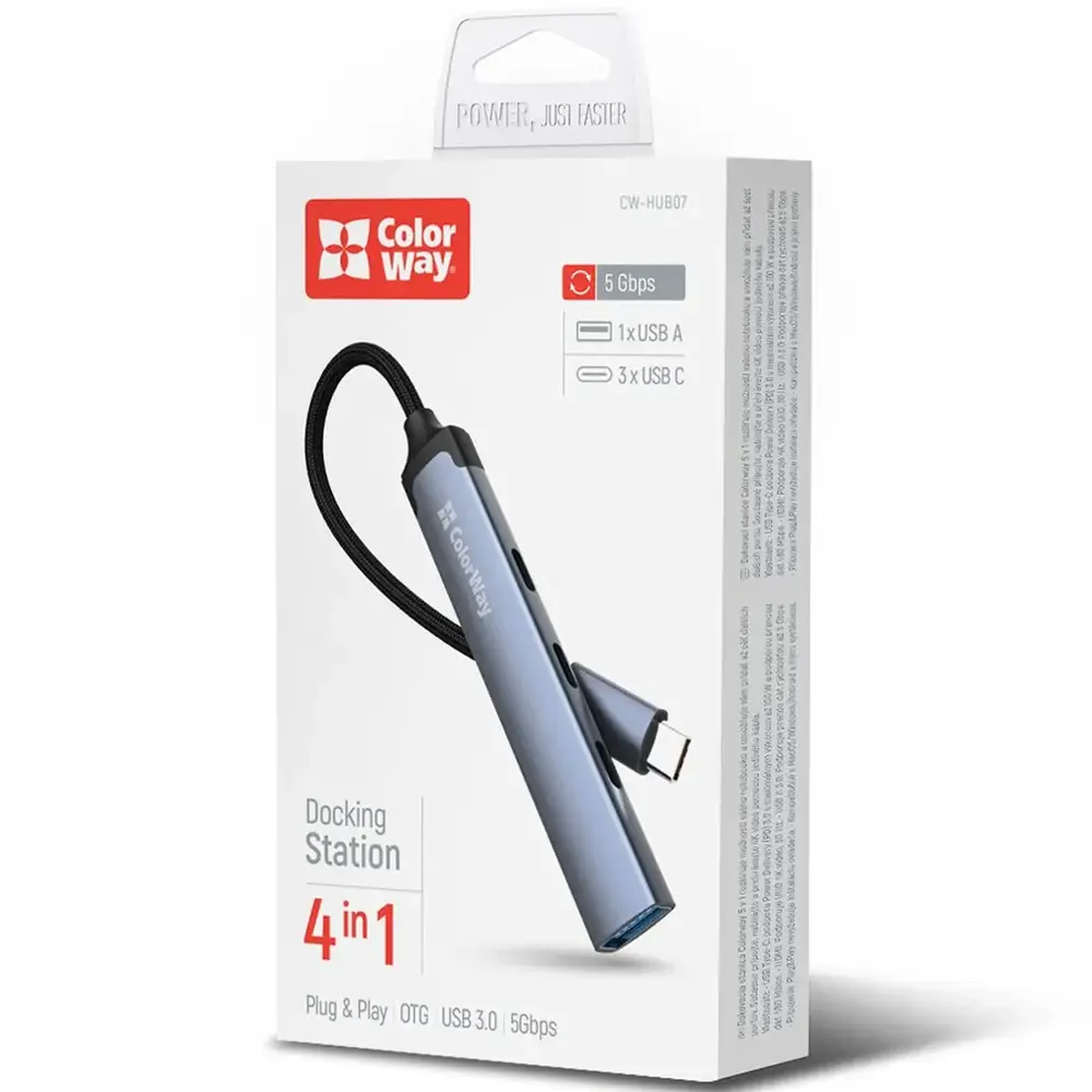 USB-хаб СolorWay USB Type-C 4-в-1 (CW-HUB07) USB-хаб СolorWay USB Type-C 4-в-1 (CW-HUB07)