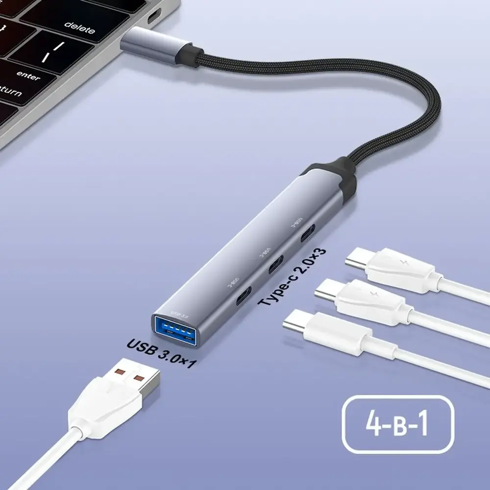 USB-хаб СolorWay USB Type-C 4-в-1 (CW-HUB07) USB-хаб СolorWay USB Type-C 4-в-1 (CW-HUB07)